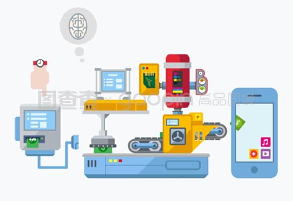 移動應(yīng)用開發(fā)生產(chǎn)廠平面概念說明 互聯(lián)網(wǎng)開發(fā)與應(yīng)用的現(xiàn)代化布局設(shè)計